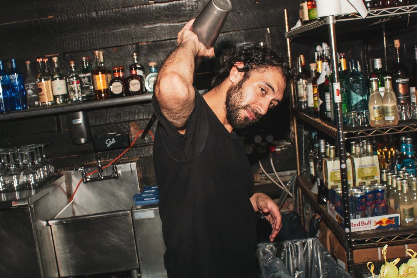 Bartender preparing drinks during the event
