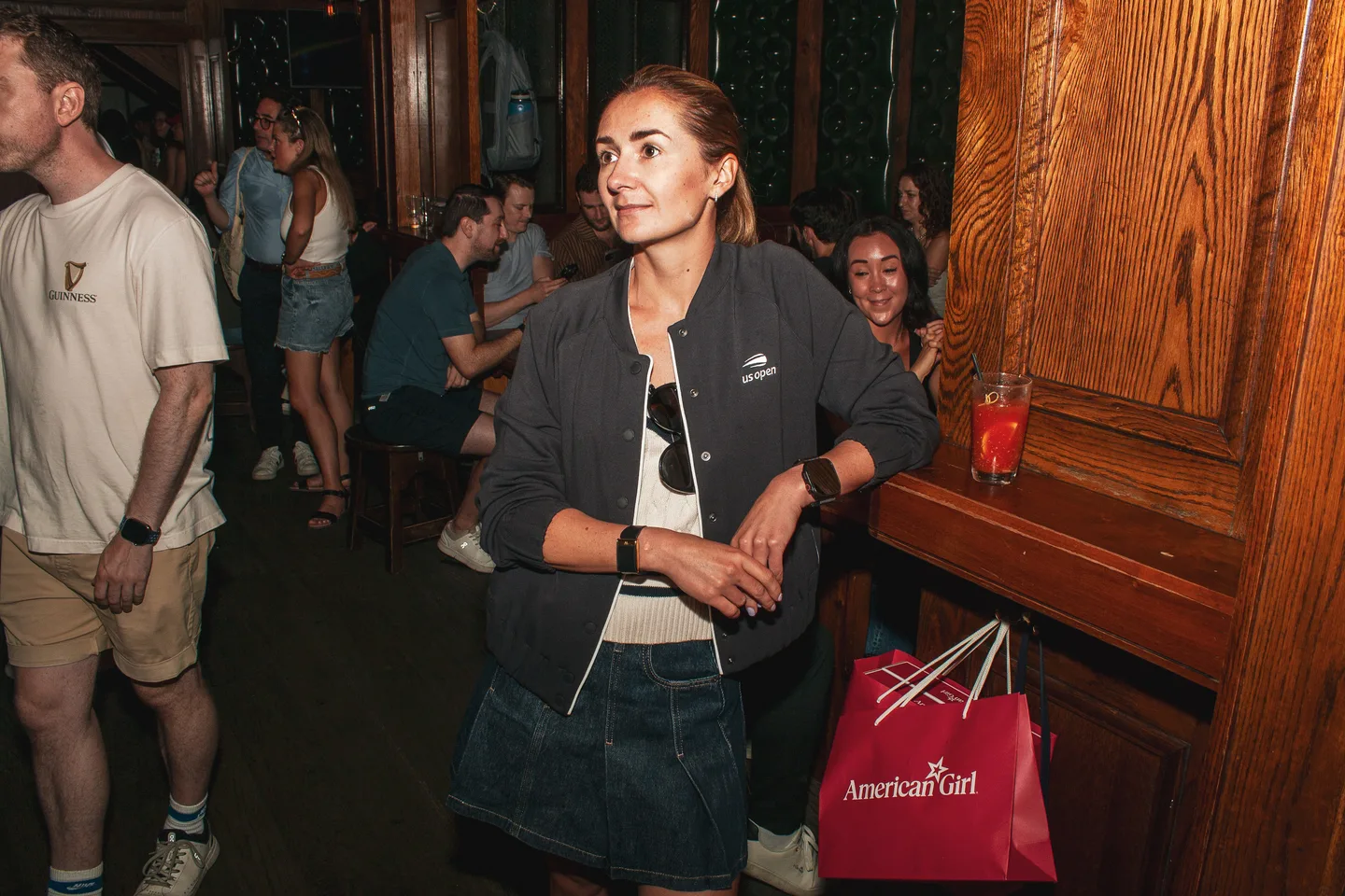 Guest wearing US Open apparel at Brass Monkey
