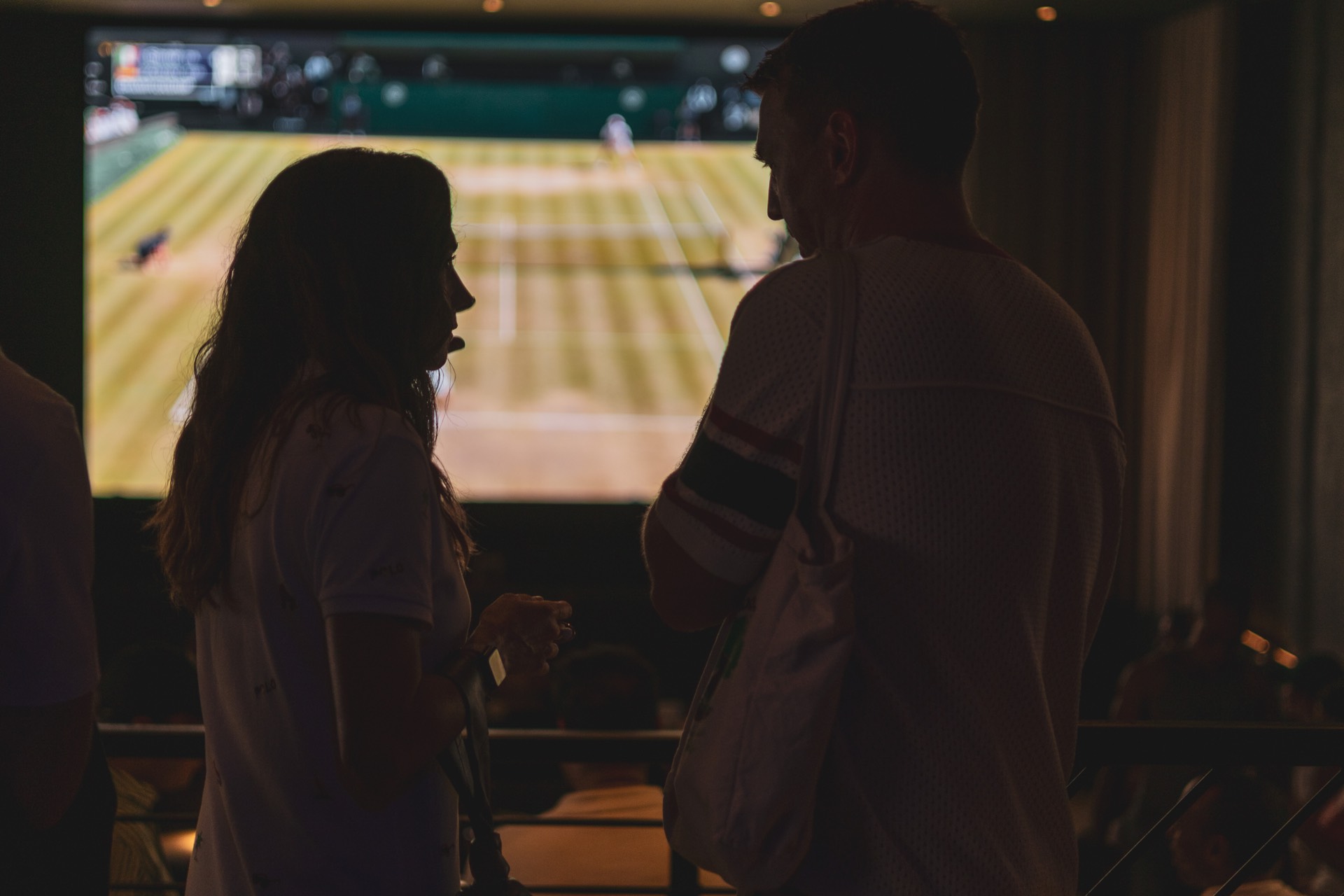 Guests watching the Wimbledon men's final at One4One